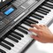 Ashthorpe 61-Key Digital Electronic Keyboard Piano with Full-Size Keys for Beginners, Includes Headphones, Mic and Keynote Stickers
